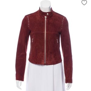 Theory Rust Lamb Suede Studded Jacket